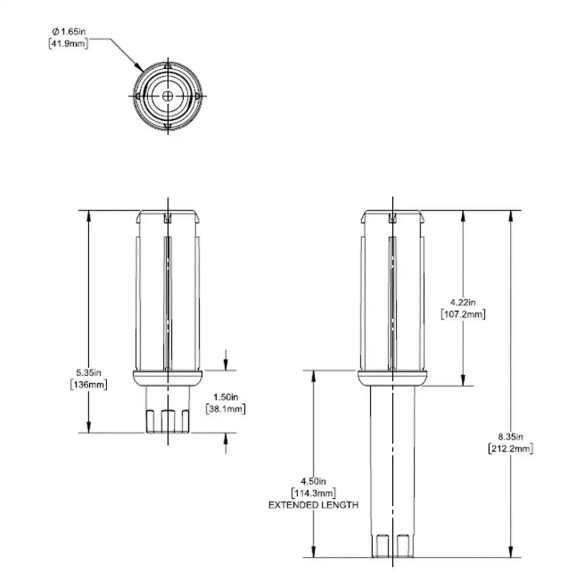 A10-0881-C Regatones Ajustables de Zinc 3” (4 Piezas) – Inserto Hexagonal