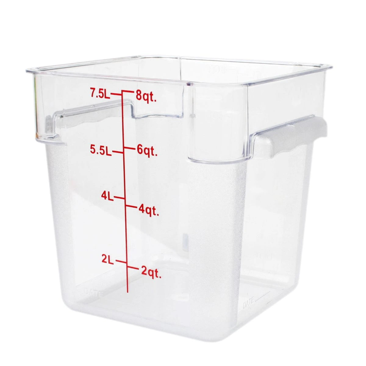 Recipiente Cuadrado de Policarbonato 8 Qt PLSFT008PC – Transparente NSF