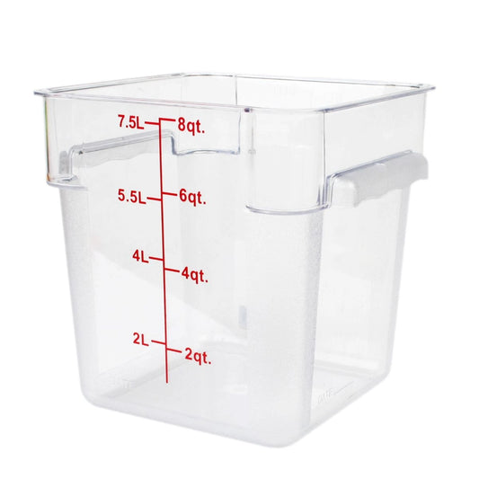 Recipiente Cuadrado de Policarbonato 8 Qt PLSFT008PC – Transparente NSF